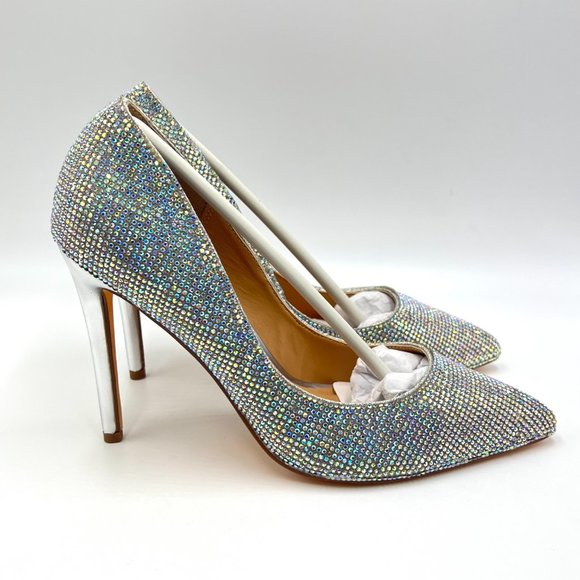 Steve Madden‎ Womens Altisha Rhinestone Jewel Encrusted Heels Pumps Shoes 6.5M - Picture 1 of 16